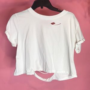 Ripped white crop top